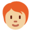 Person: Medium-Light Skin Tone, Red Hair emoji on X / Twitter