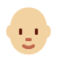 Emoji Persona: carnagione abbastanza chiara e calvo su X / Twitter