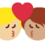 Kiss: Person, Person, Medium-Light Skin Tone, Medium Skin Tone emoji on X / Twitter