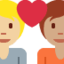 อีโมจิ คู่รัก: คน คน โทนผิวสีขาวเหลือง และ โทนผิวสีเหลือง บน X / Twitter