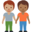 Emoji Pessoas de mãos dadas: pele morena e pele morena escura no X / Twitter