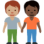 Emoji Deux personnes se tenant la main : peau légèrement mate et peau foncée sur X / Twitter