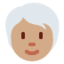Person: Medium Skin Tone, White Hair emoji on X / Twitter