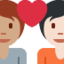 Emoji Cặp đôi với trái tim: người, người, màu da trung bình, màu da sáng trên X / Twitter