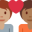 Couple with Heart: Person, Person, Medium Skin Tone, Medium-Dark Skin Tone emoji on X / Twitter