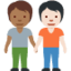 อีโมจิ คนจับมือกัน: โทนผิวสีแทน โทนผิวสีขาว บน X / Twitter