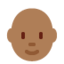 Person: mitteldunkle Hautfarbe, Glatze-Emoji auf X / Twitter