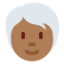 Emoji Dewasa: warna kulit gelap-sedang, rambut putih di X / Twitter