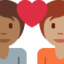 Couple with Heart: Person, Person, Medium-Dark Skin Tone, Medium Skin Tone emoji on X / Twitter