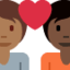 Couple with Heart: Person, Person, Medium-Dark Skin Tone, Dark Skin Tone emoji on X / Twitter