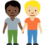 People Holding Hands: Dark Skin Tone, Medium-Light Skin Tone emoji on X / Twitter
