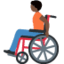Emoji Orang dalam kerusi roda manual: ton kulit gelap pada X / Twitter