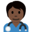 Arzt/Ärztin: dunkle Hautfarbe-Emoji auf X / Twitter