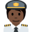 Emoji Pilota: carnagione scura su X / Twitter