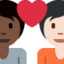 อีโมจิ คู่รัก: คน คน โทนผิวสีเข้ม และ โทนผิวสีขาว บน X / Twitter