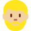 Man: Medium-Light Skin Tone, Beard emoji on X / Twitter
