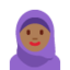 Emoji Donna con velo: carnagione abbastanza scura su X / Twitter