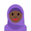 Emoji Wanita bertudung: ton kulit gelap pada X / Twitter