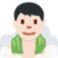 Mann in Dampfsauna: helle Hautfarbe-Emoji auf X / Twitter