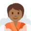 Emoji na Tao na nasa sauna: katamtamang dark na kulay ng balat sa X / Twitter