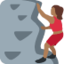 Emoji Femme qui grimpe : peau mate sur X / Twitter
