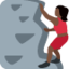 Bergsteigerin: dunkle Hautfarbe-Emoji auf X / Twitter