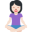 Emoji Femme dans la posture du lotus : peau claire sur X / Twitter