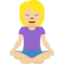 Woman in Lotus Position: Medium-Light Skin Tone emoji on X / Twitter