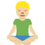 Emoji Uomo in posizione del loto: carnagione abbastanza chiara su X / Twitter