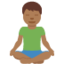 Emoji Homem na posição de lótus: pele morena escura no X / Twitter