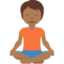 Emoji Personne dans la posture du lotus : peau mate sur X / Twitter