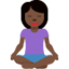 Emoji Femme dans la posture du lotus : peau foncée sur X / Twitter