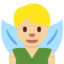 Emoji Folletto alato: carnagione abbastanza chiara su X / Twitter