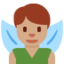 Männliche Fee: mittlere Hautfarbe-Emoji auf X / Twitter
