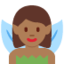 Emoji Pari-pari wanita: ton kulit sederhana gelap pada X / Twitter