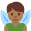 Männliche Fee: mitteldunkle Hautfarbe-Emoji auf X / Twitter
