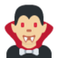 Emoji Vampiro uomo: carnagione abbastanza chiara su X / Twitter