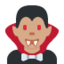 Emoji Vampiro hombre: tono de piel medio en X / Twitter