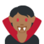 Emoji Puntianak: ton kulit sederhana gelap pada X / Twitter