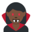 Emoji Puntianak wanita: ton kulit gelap pada X / Twitter
