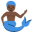 Emoji Duyung jantan: ton kulit gelap pada X / Twitter