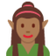 Elfe: mitteldunkle Hautfarbe-Emoji auf X / Twitter