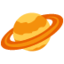 Emoji Pianeta con satellite su X / Twitter