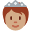 Emoji Orang memakai mahkota: ton kulit sederhana pada X / Twitter