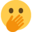 Emoji Visage avec yeux ouverts et main sur la bouche sur X / Twitter