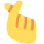 Emoji Mano con indice e pollice incrociati su X / Twitter
