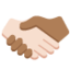Handshake: Light Skin Tone, Medium-Dark Skin Tone emoji on X / Twitter