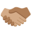 Handschlag: mittlere Hautfarbe, mitteldunkle Hautfarbe-Emoji auf X / Twitter
