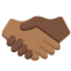Emoji Stretta di mano: carnagione abbastanza scura e carnagione scura su X / Twitter