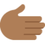Emoji Tangan kanan: ton kulit sederhana gelap pada X / Twitter
